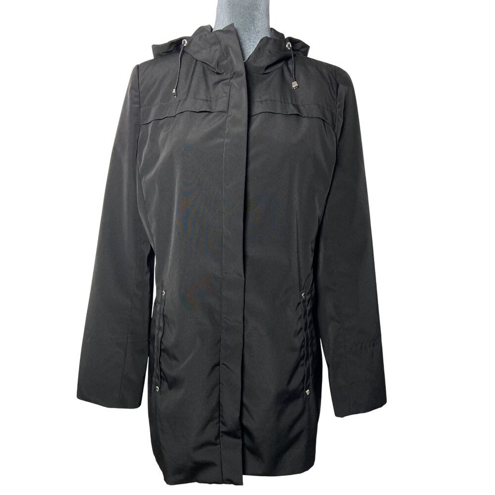 Calvin Klein Parka Jacket Women's Small Black Outdoor Windproof Hooded Classic